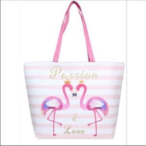 PASSION & LOVE FLAMINGO TOTE BAG